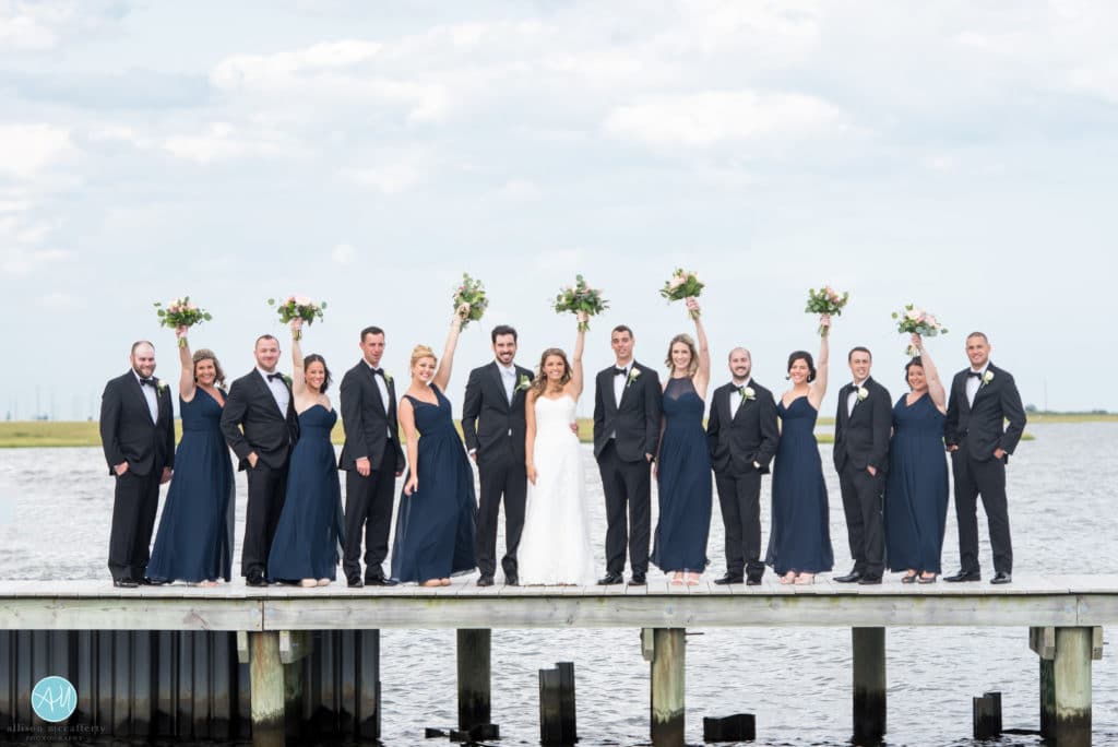 Bridal party photos at Mallard Island Yacht Club