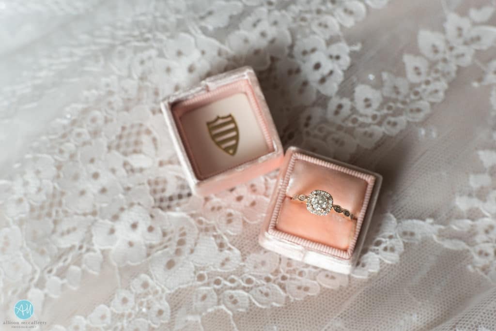 rose gold ring in a mrs. box