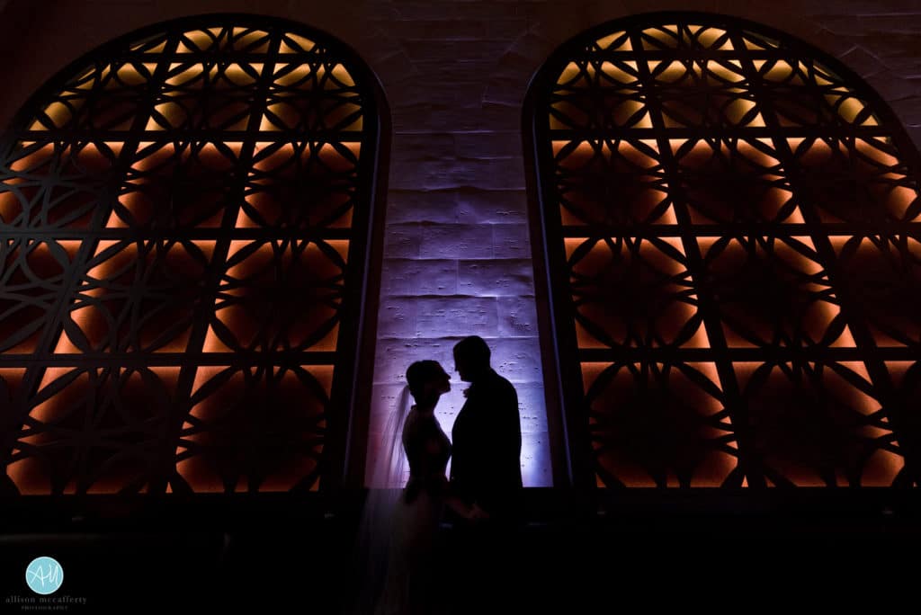 wedding couple silhouette photo