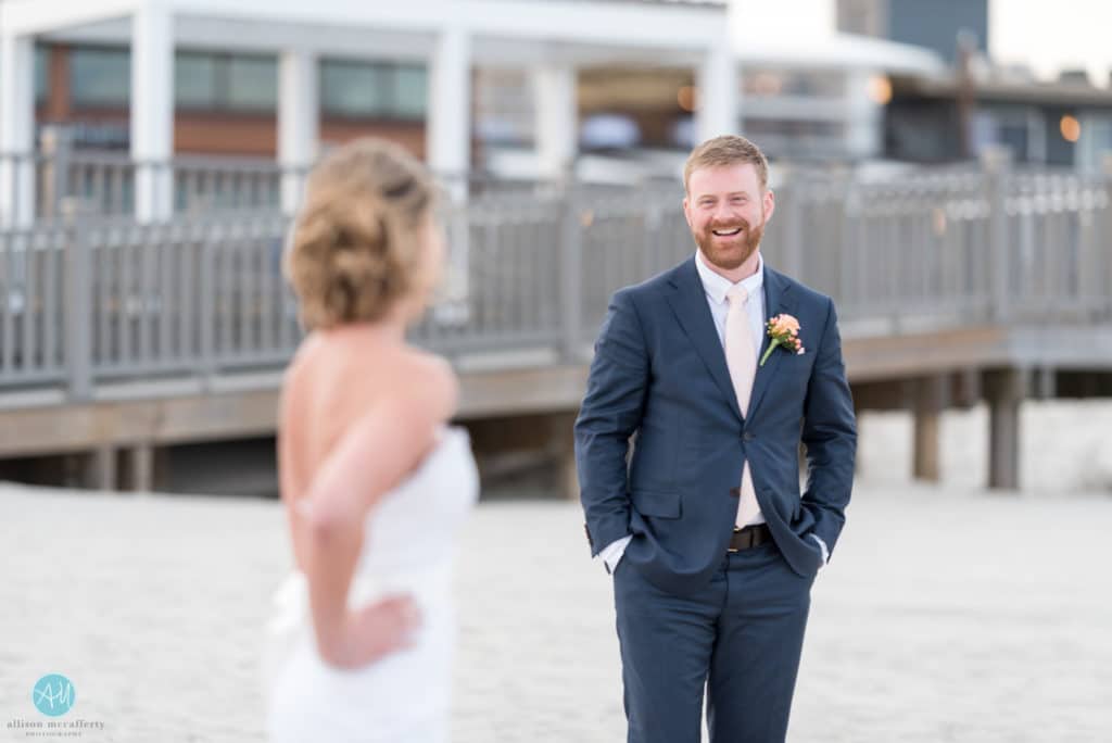 groom looking at his bride