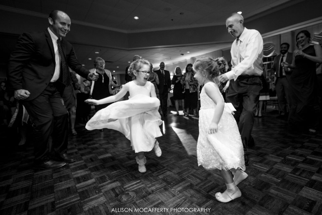 Flower girls dancing at Springfield Country Club