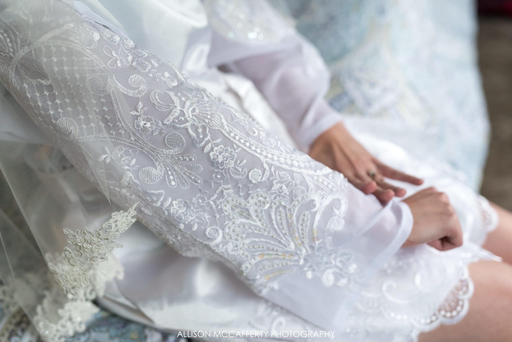 Bridal robe made from mother's wedding dress
