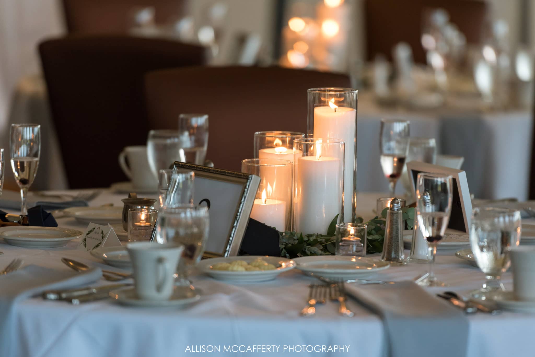wedding table decor candles