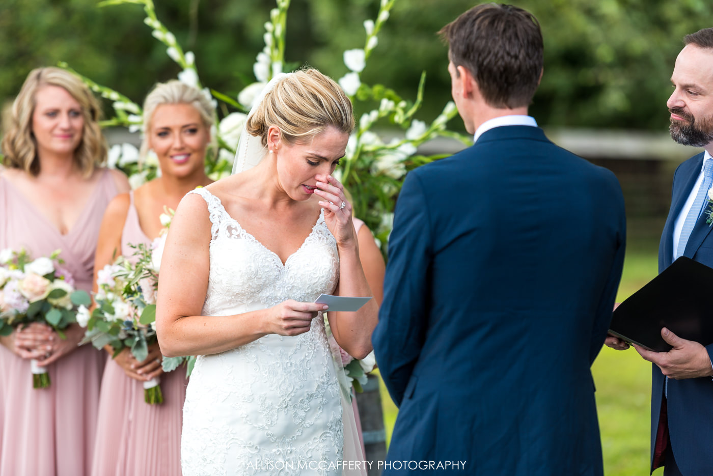 Outdoor wedding ceremony at Rose Bank Winery