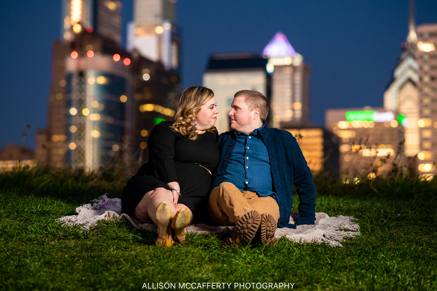 Philly City Light Engagement Session