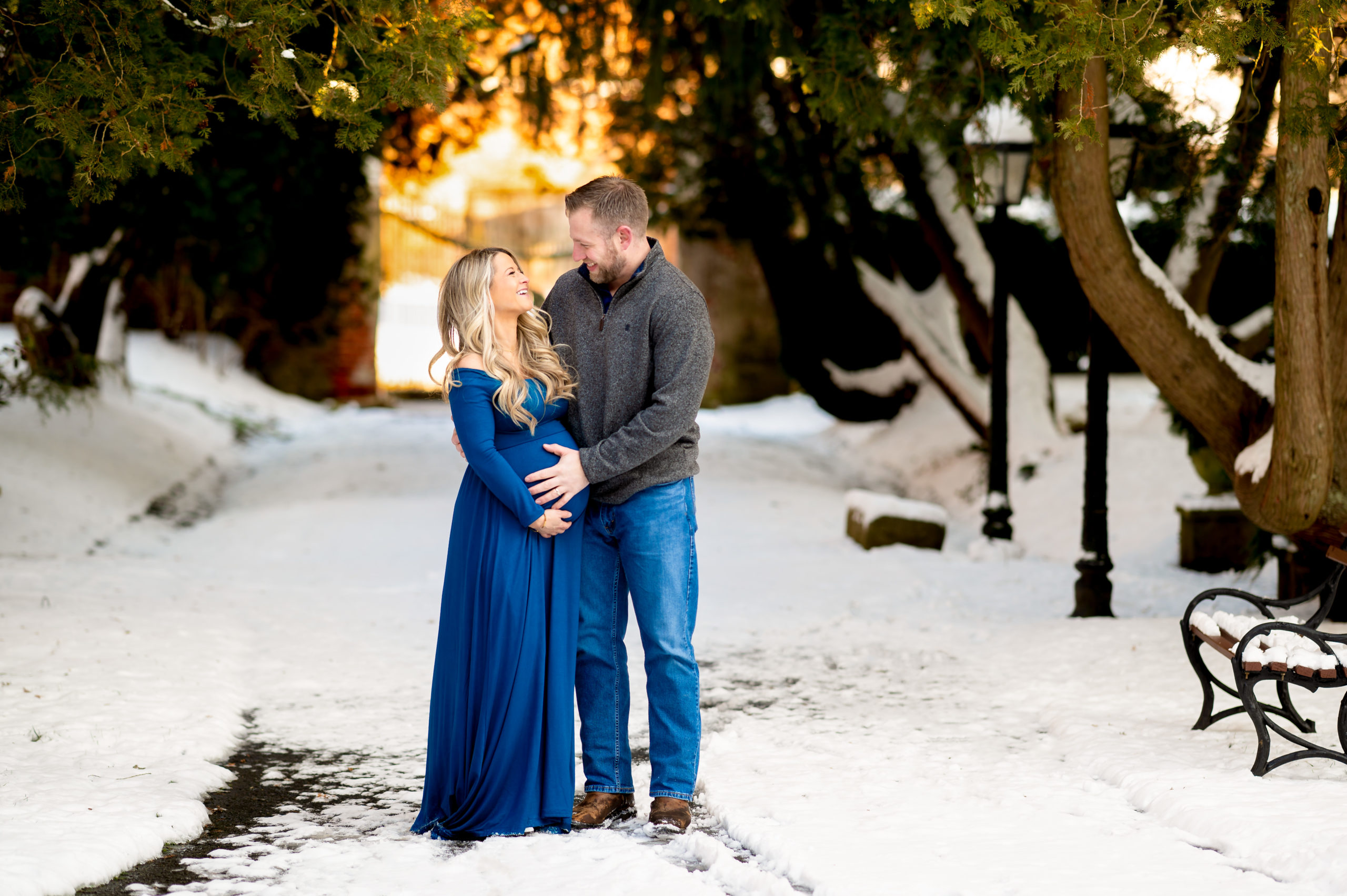 South Jersey maternity photo in the snow
