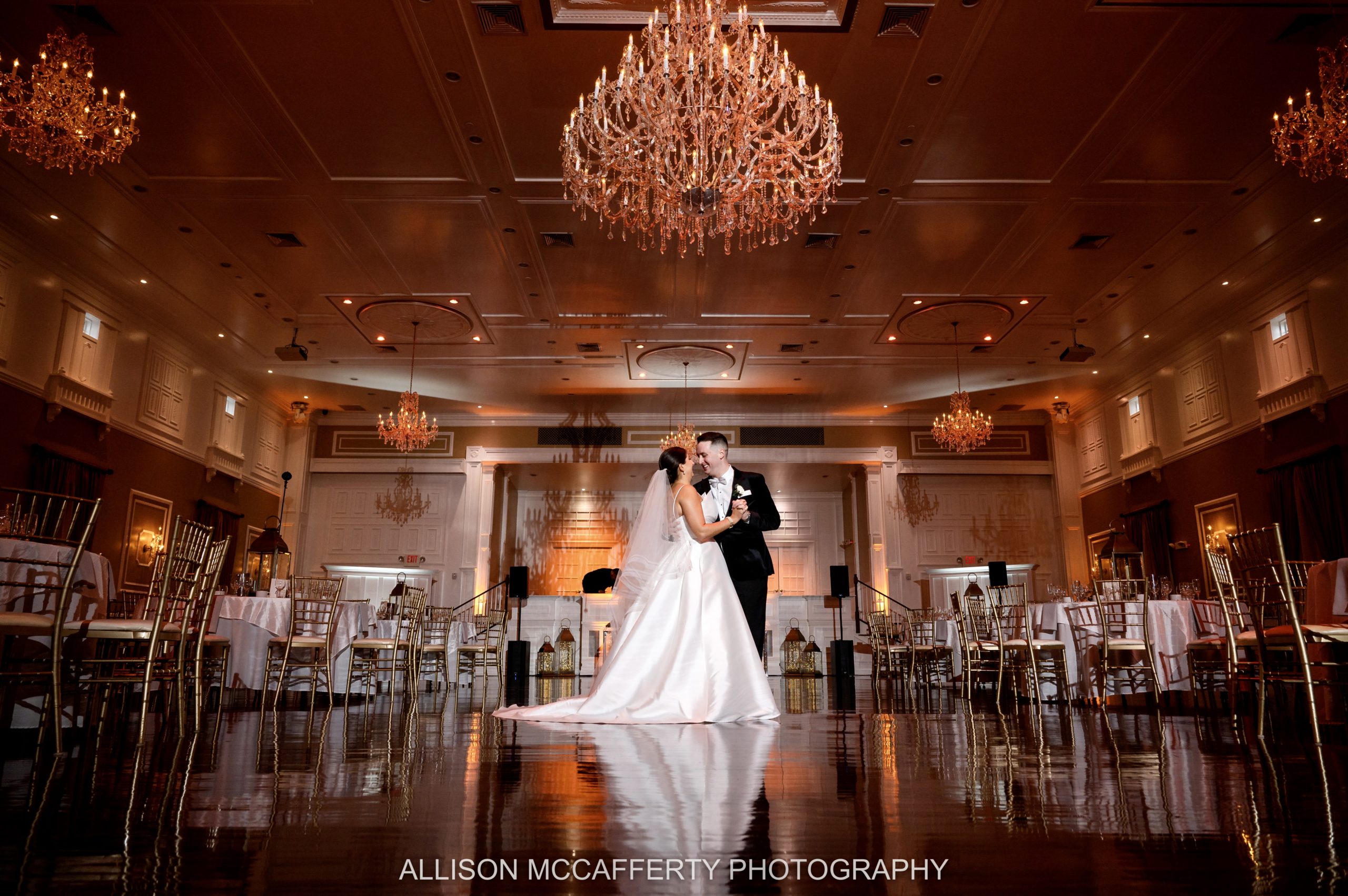 Beautiful ballroom photo of a couple inside Hamilton Manor in Hamilton NJ