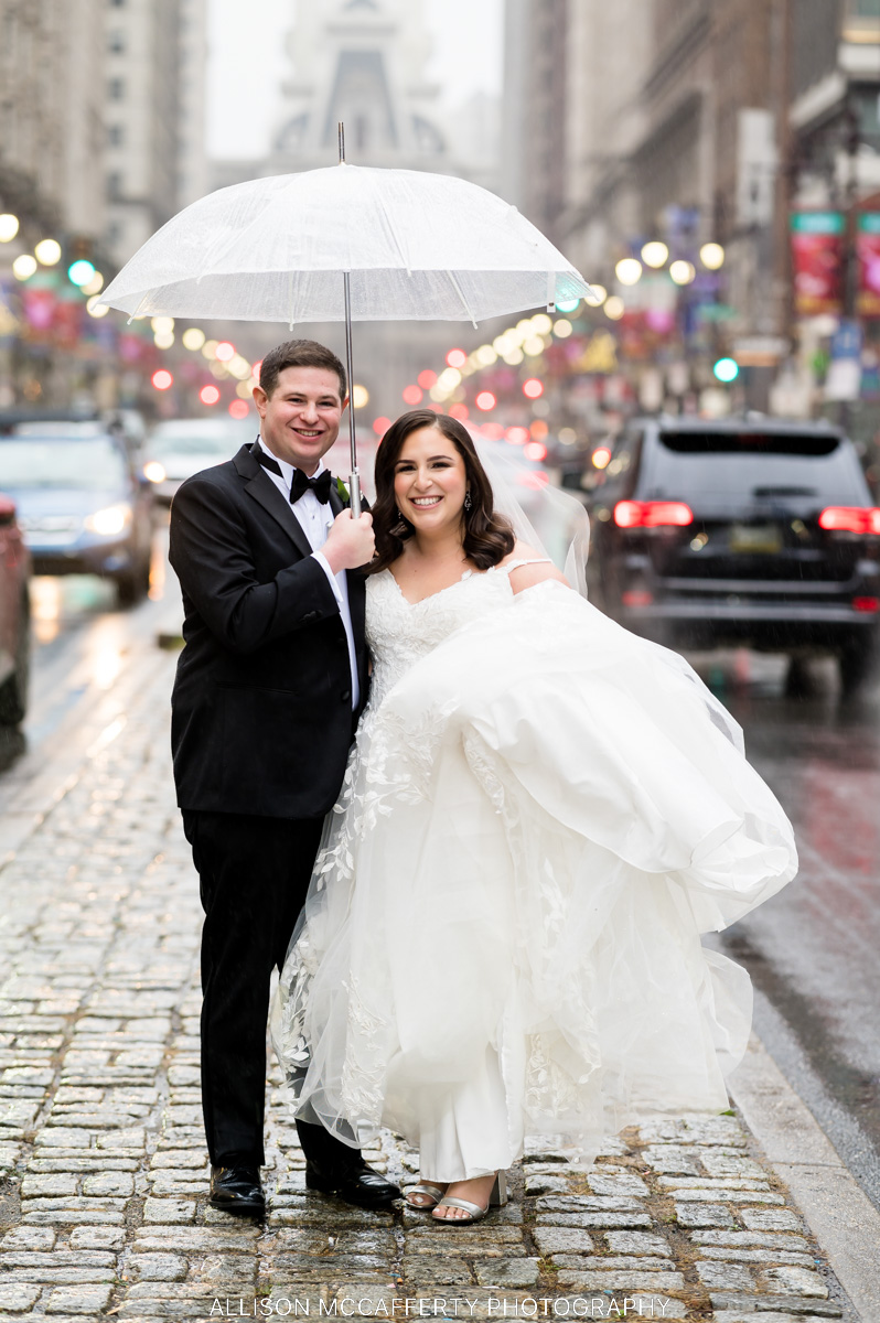 Rainy Philadelphia Wedding Photo