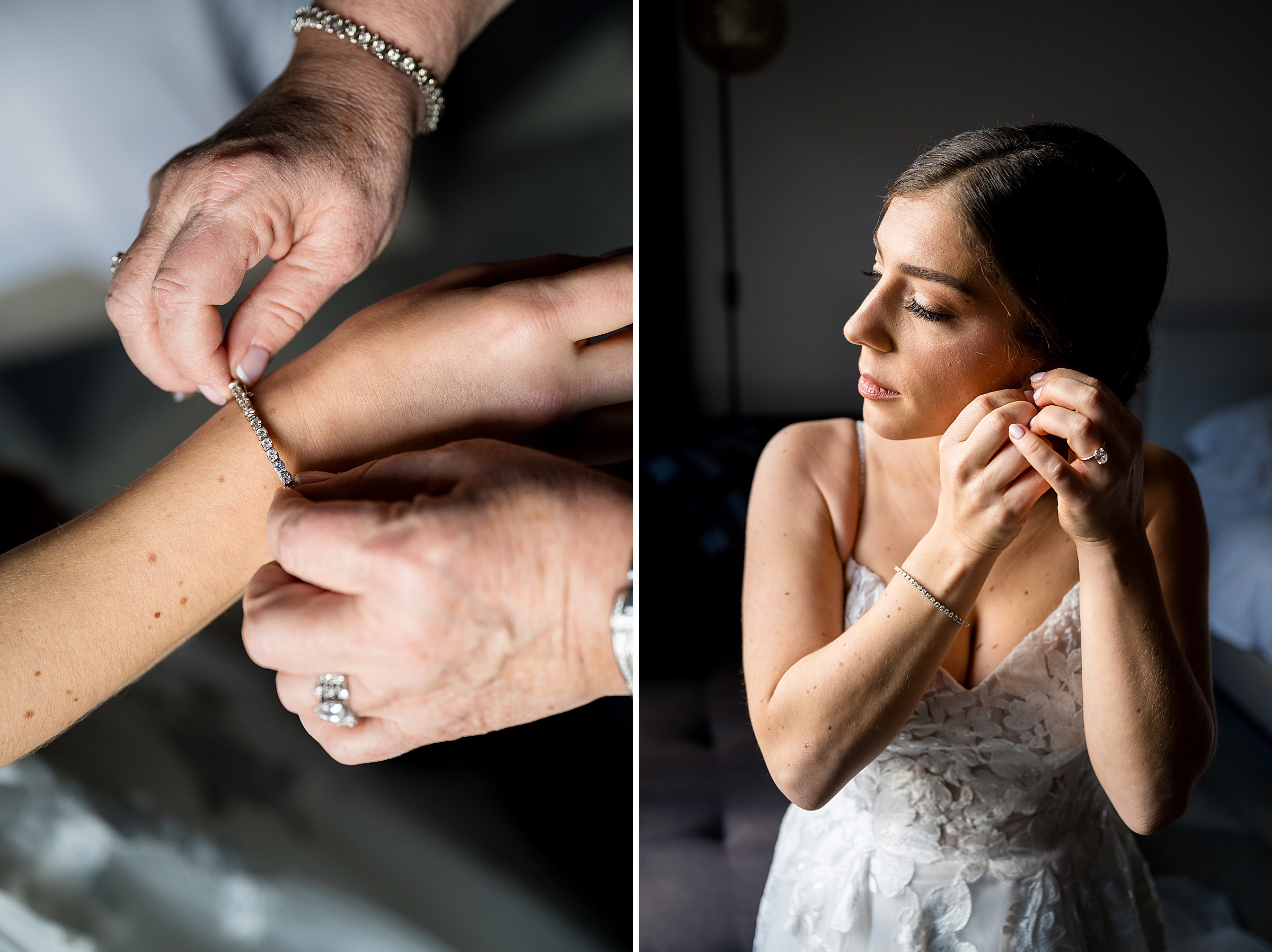 At a Lilah Events wedding, the bride delicately inserts her wedding ring onto her finger.