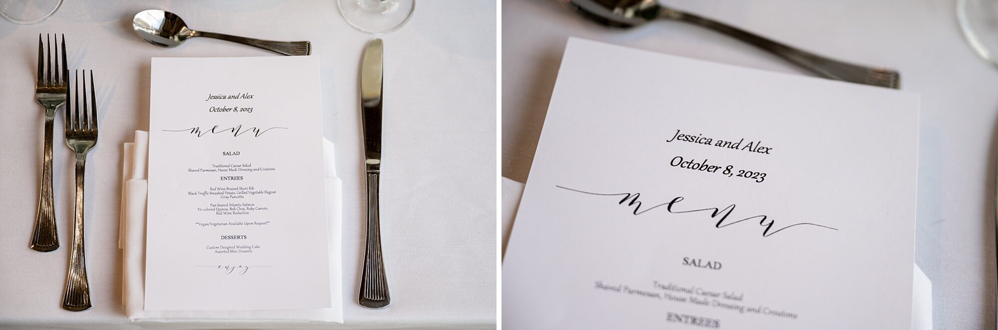 A table setting with a knife, fork and spoon.